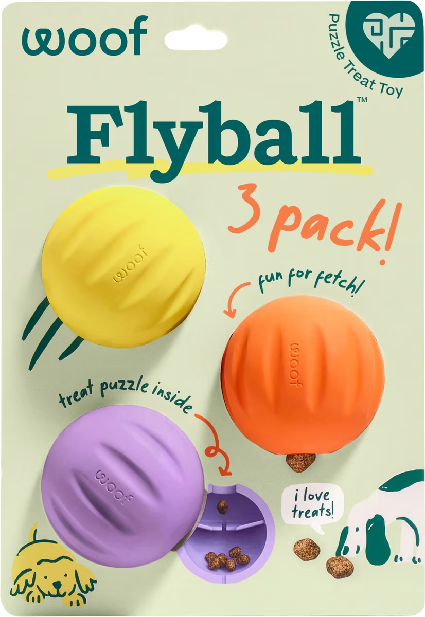 Woof-Flyball Fetch Ball & Puzzle Dog Toy