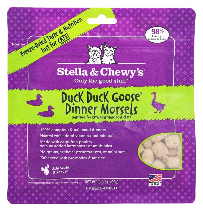 Stella & Chewy's-Duck Duck Goose Grain Free Dinner Morsels Freeze Dried Raw Cat Food