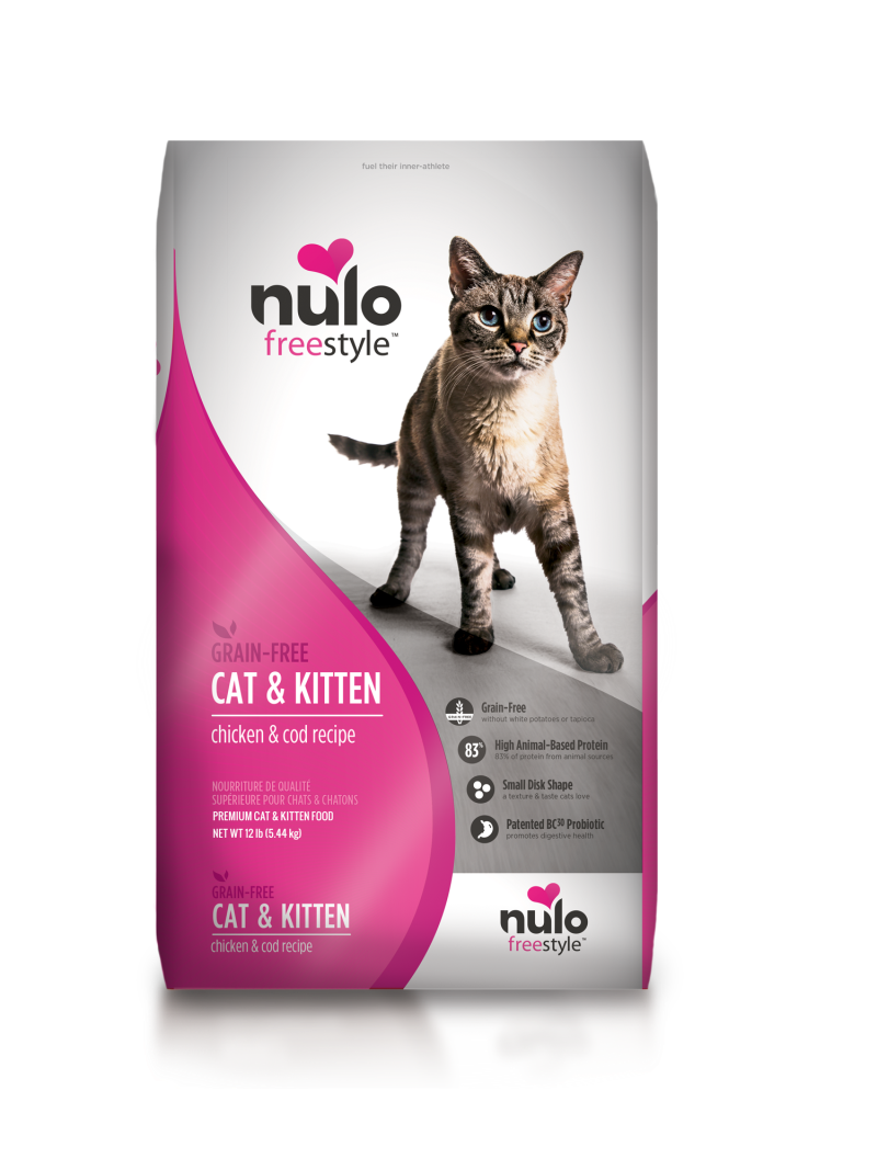 Nulo-FreeStyle Cat and Kitten Grain Free Chicken and Cod Recipe Dry Cat Food