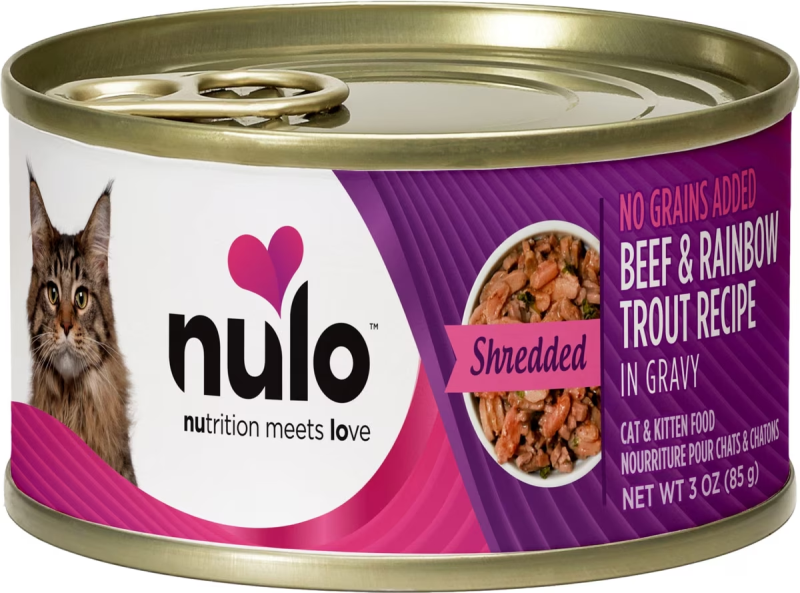 Nulo-Freestyle Grain Free Shredded Beef & Rainbow Trout Recipe in Gravy Canned Cat Food