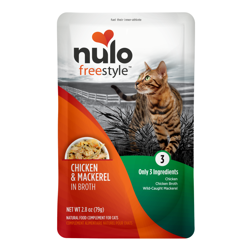 Nulo-Freestyle Grain Free Chicken & Mackerel in Broth Recipe Cat Food Topper Pouch