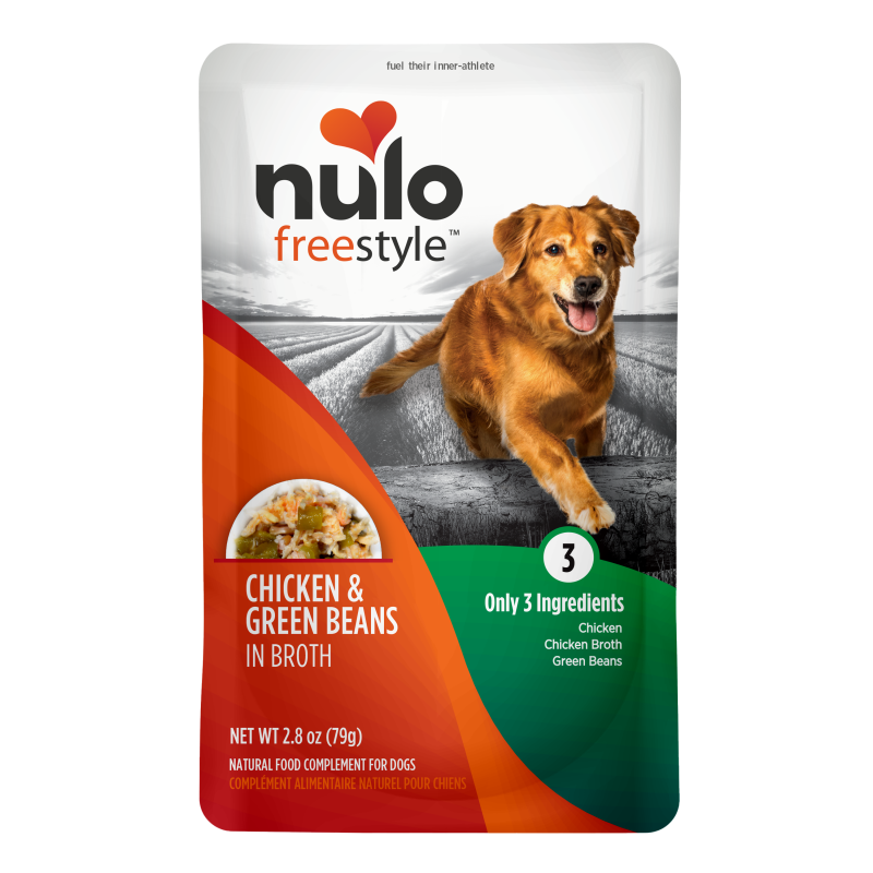 Nulo-Freestyle Grain Free Chicken & Green Beans in Broth Recipe Dog Food Topper Pouch