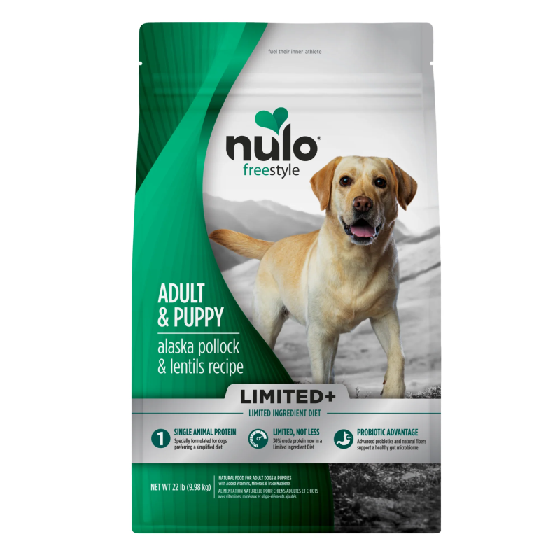 Nulo-FreeStyle Limited+ Grain Free Alaska Pollock & Lentils Recipe Puppy & Adult Dry Dog Food