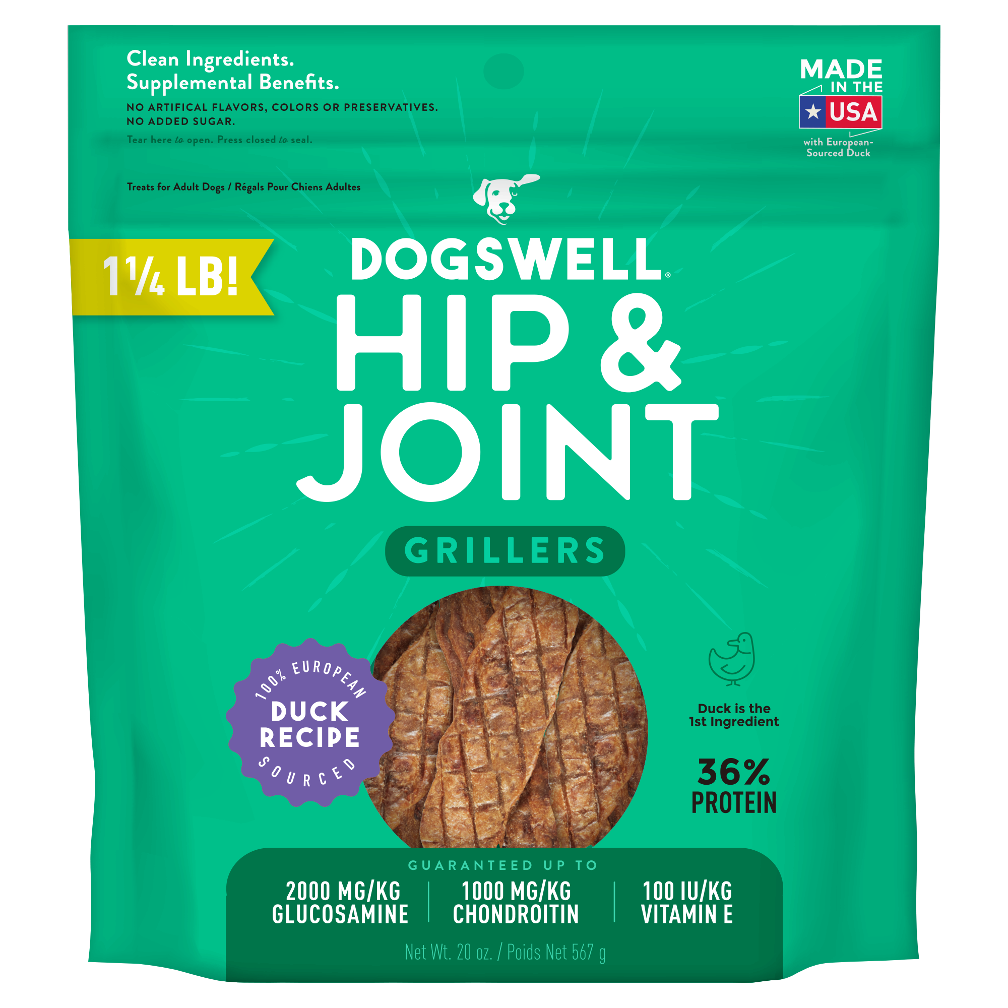 Dogswell-Hip & Joint Duck Grillers Dog Treats