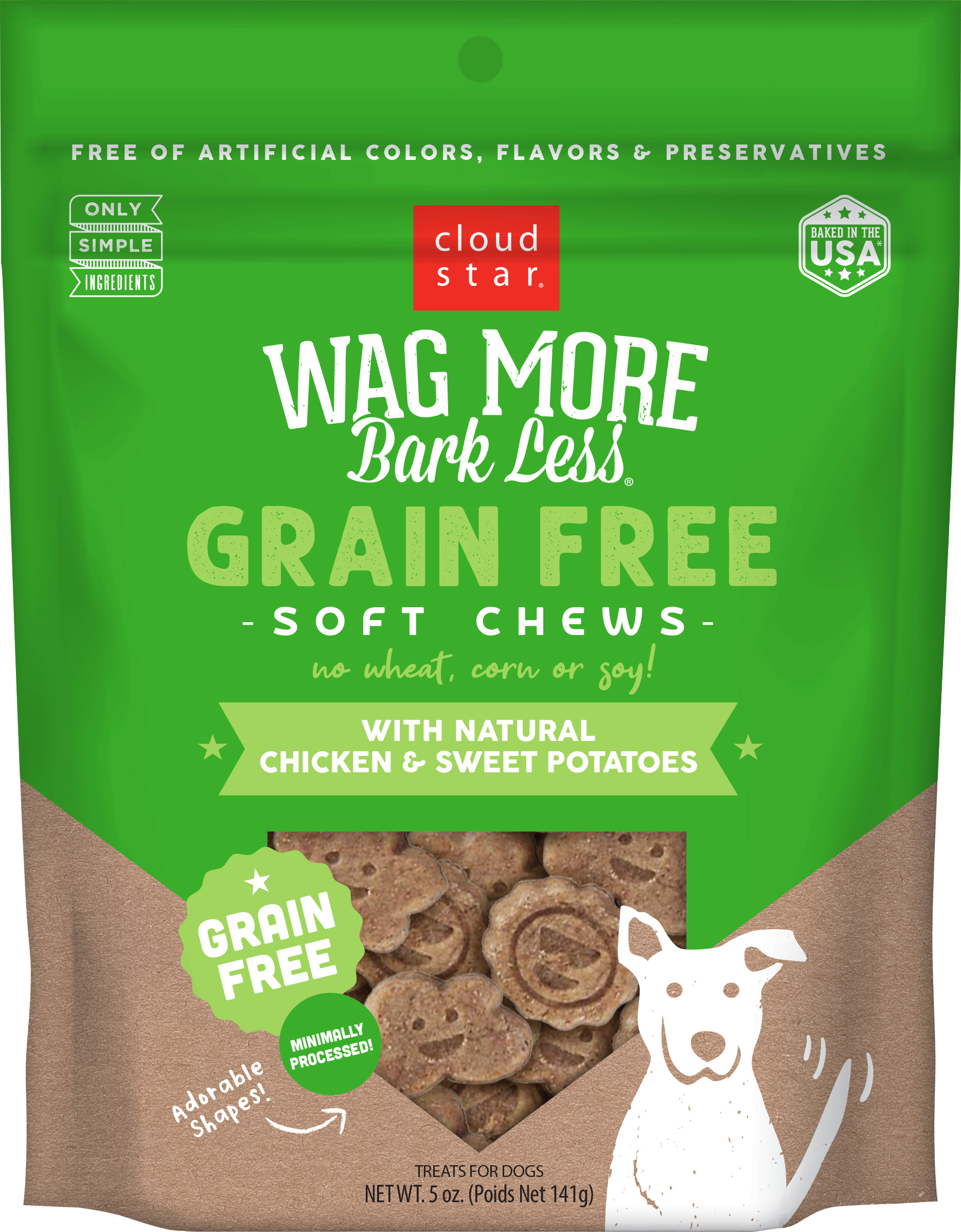 Cloud Star-Wag More Bark Less Soft and Chewy Grain Free Chicken and Sweet Potatoes Dog Treats