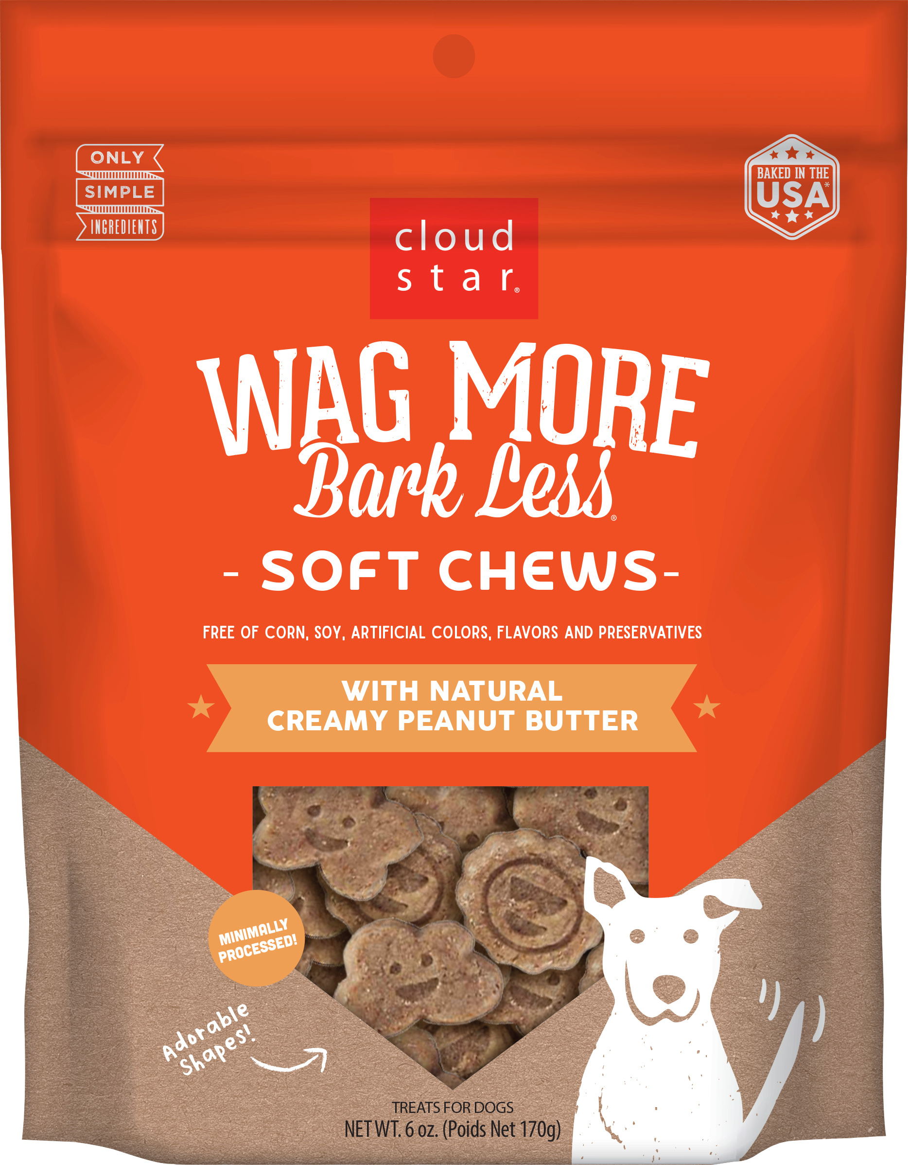 Cloud Star-Wag More Bark Less Soft & Chewy Creamy Peanut Butter Treats
