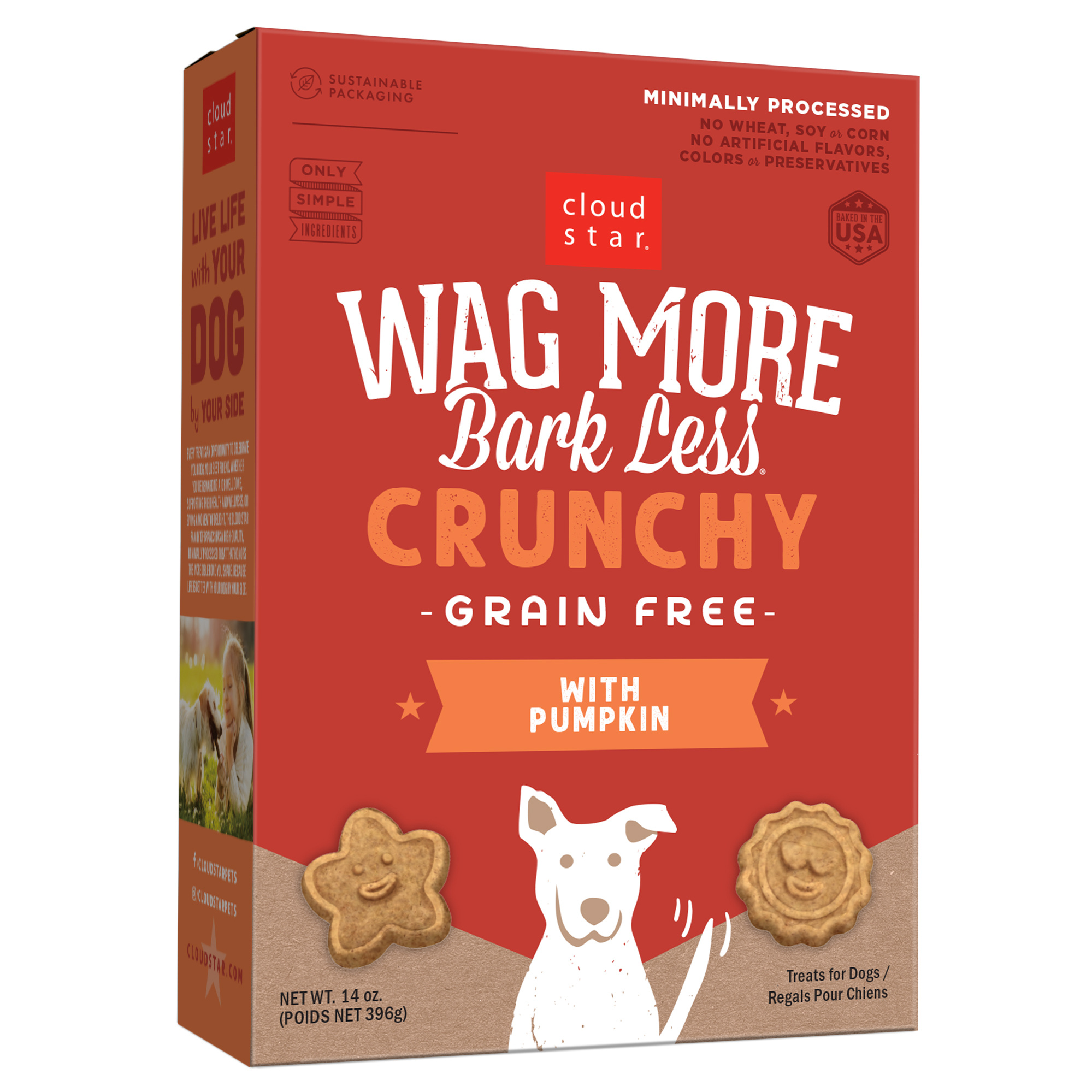 Cloud Star-Wag More Bark Less Oven Baked Grain Free Pumpkin Dog Treats