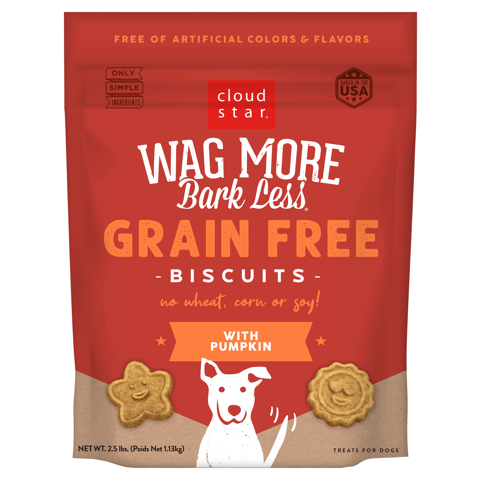 Cloud Star-Wag More Bark Less Oven Baked Grain Free Pumpkin Dog Treats