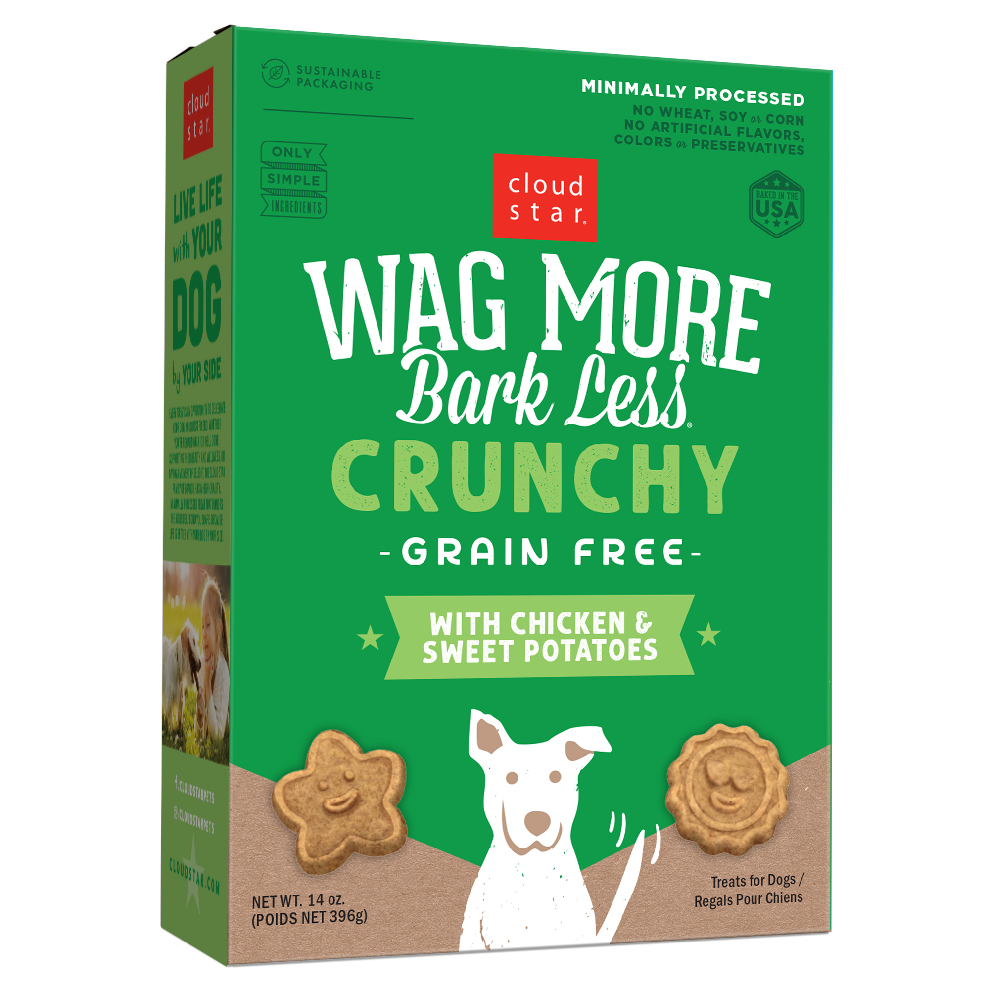 Cloud Star-Wag More Bark Less Oven Baked Grain Free Chicken and Sweet Potatoes Dog Treats