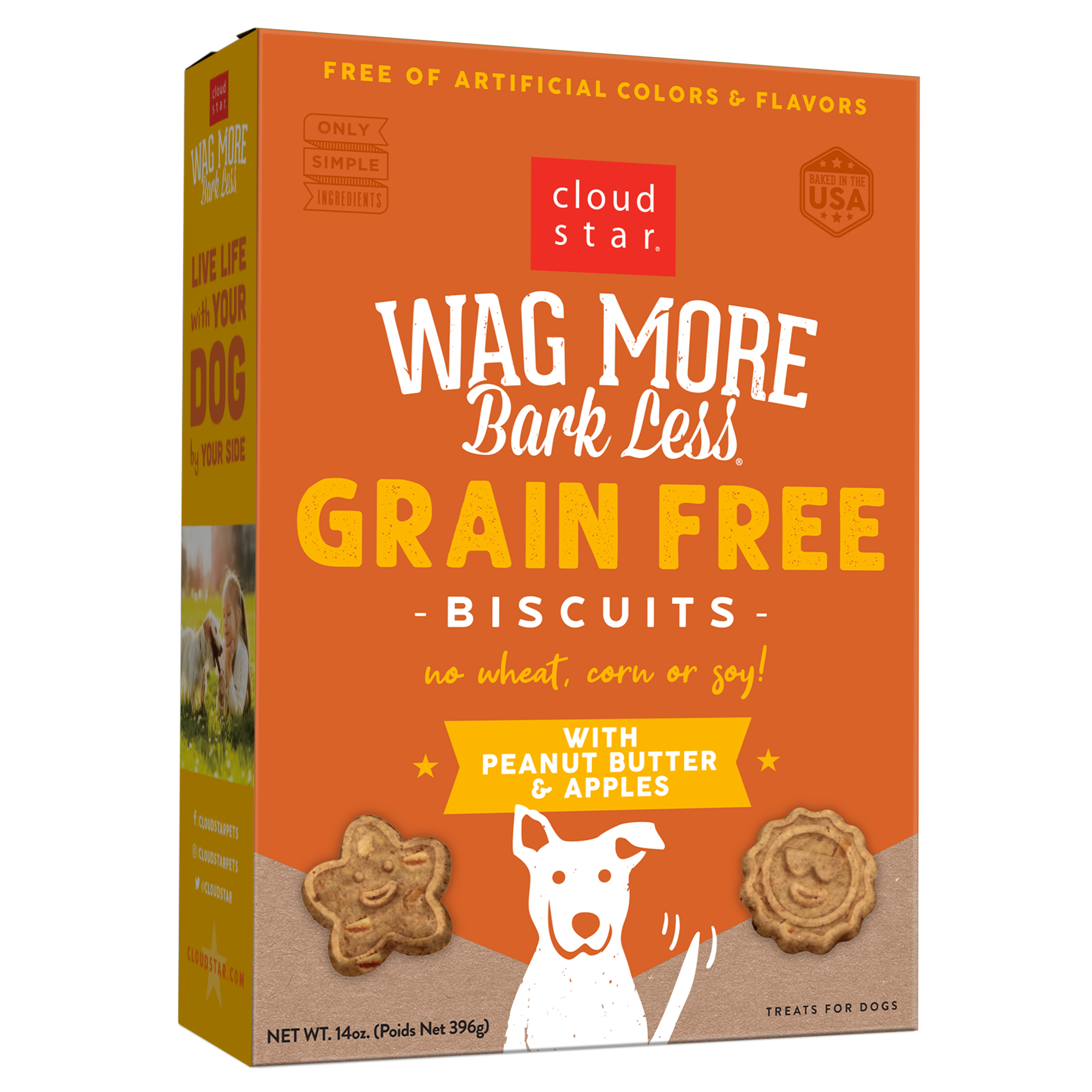 Cloud Star-Wag More Bark Less Grain-Free Peanut Butter & Apple Biscuits