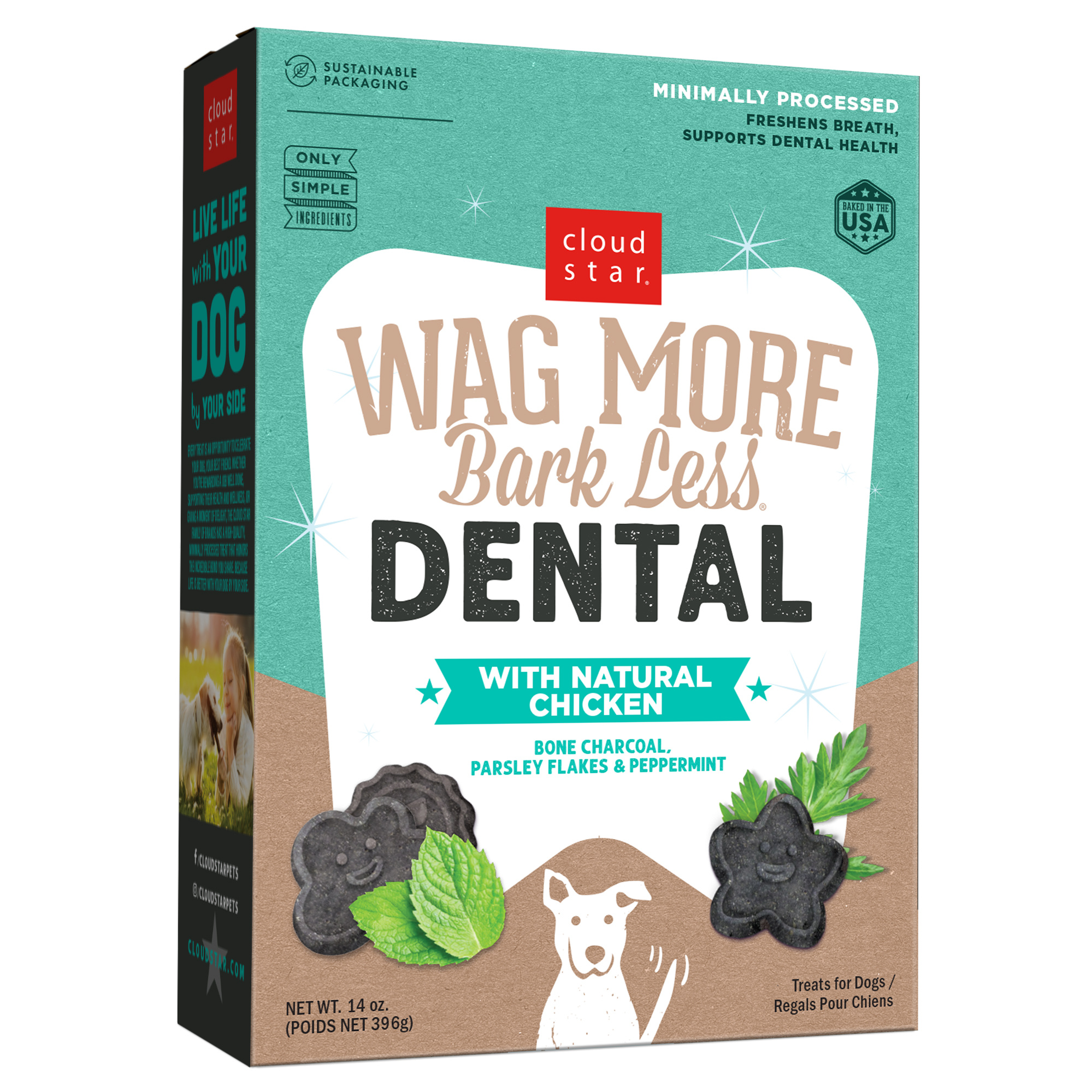 Cloud Star-Wag More Bark Less Dental Biscuit Treat for Dogs