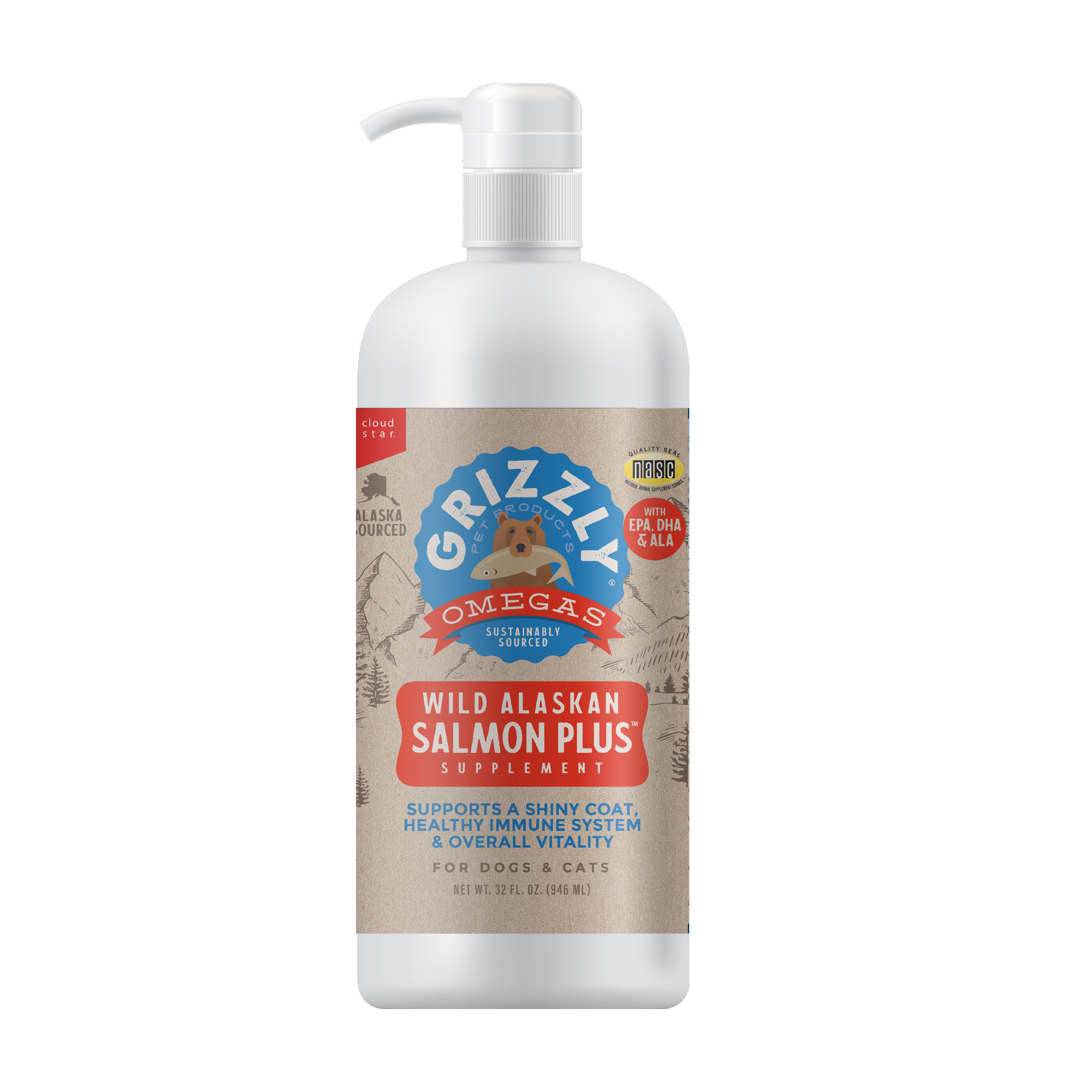 Grizzly Pet Products-Salmon Plus Oil for Dogs & Cats