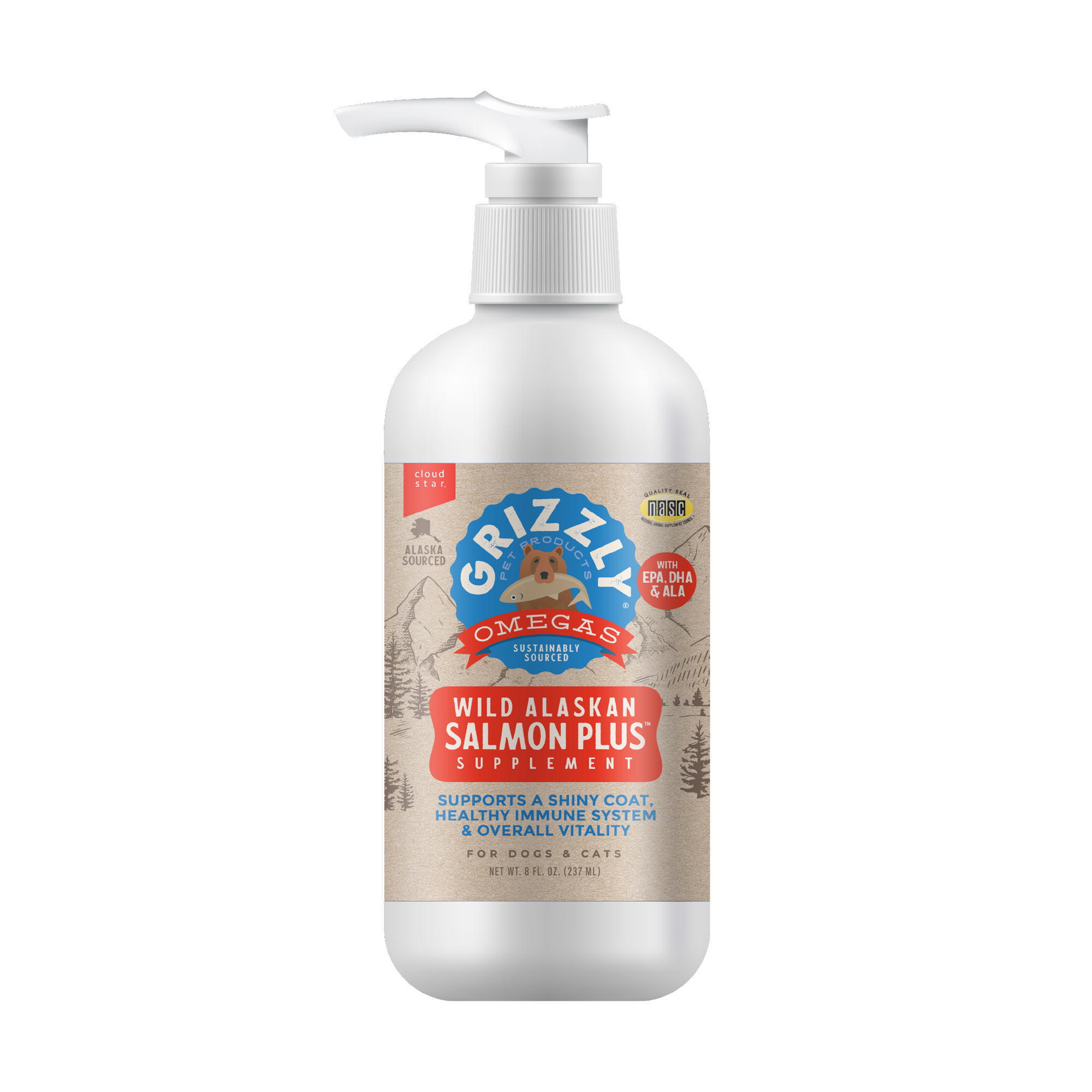 Grizzly Pet Products-Wild Alaskan Salmon Plus Oil for Dogs & Cats