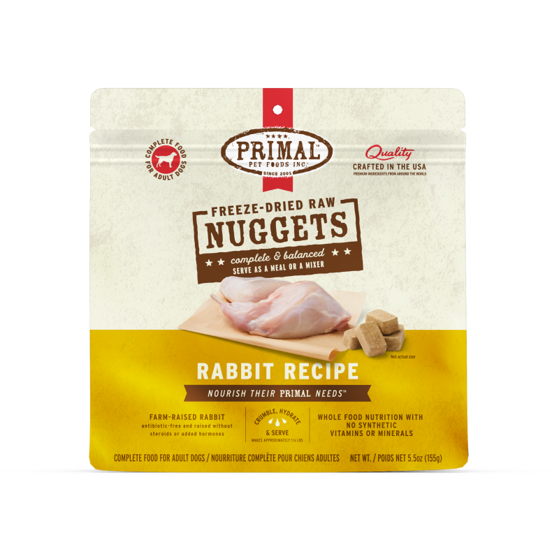 Primal-Freeze Dried Nuggets Grain Free Rabbit Formula Dog Food