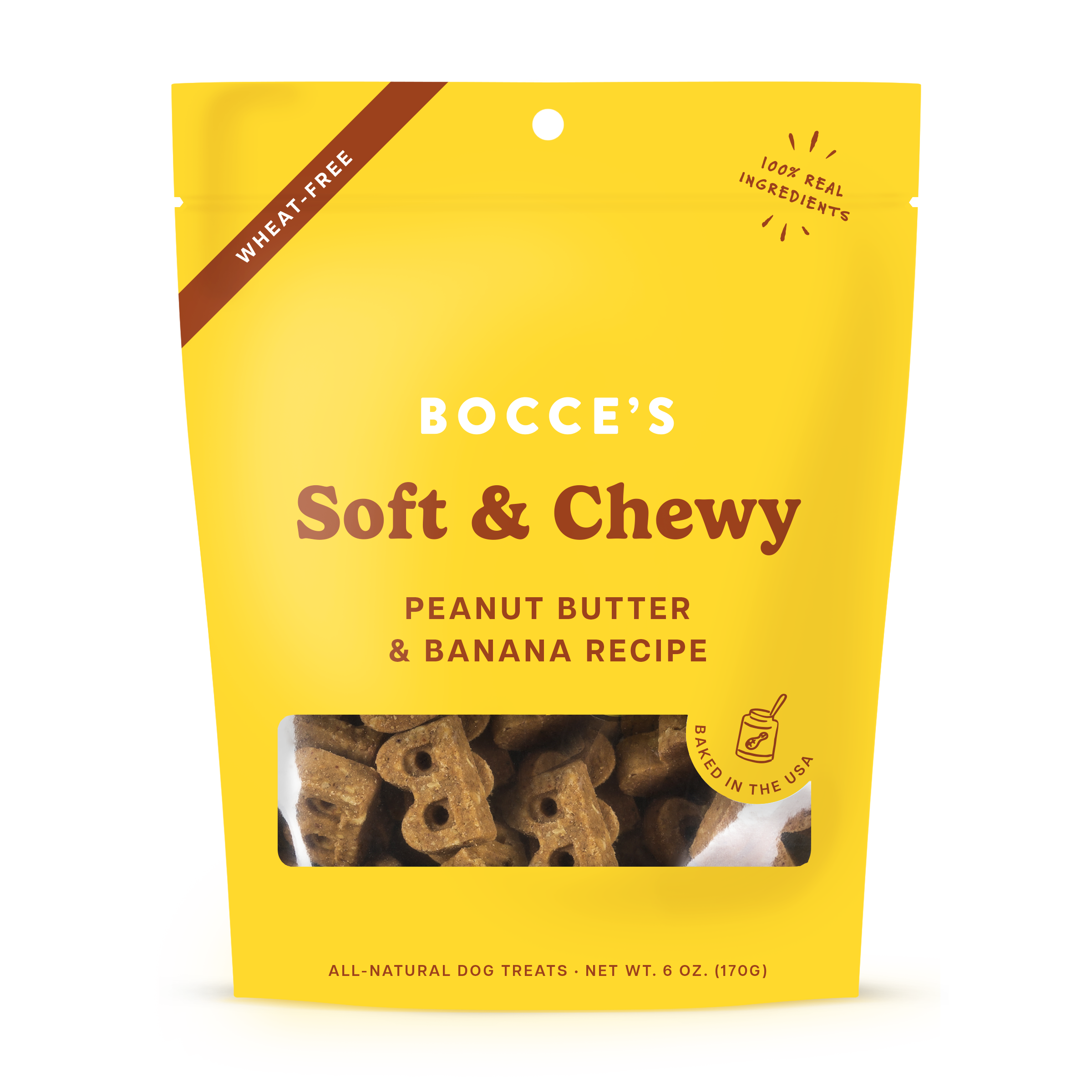 Bocce's Bakery-Soft & Chewy Peanut Butter & Banana Recipe Dog Treats