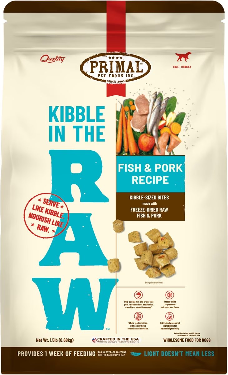 Primal-Kibble in the Raw Fish & Pork Dog Food