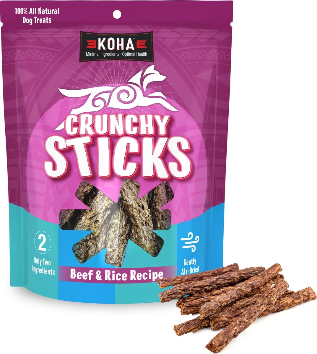 Koha-Crunchy Sticks Limited Ingredient Beef & Rice Dog Treats