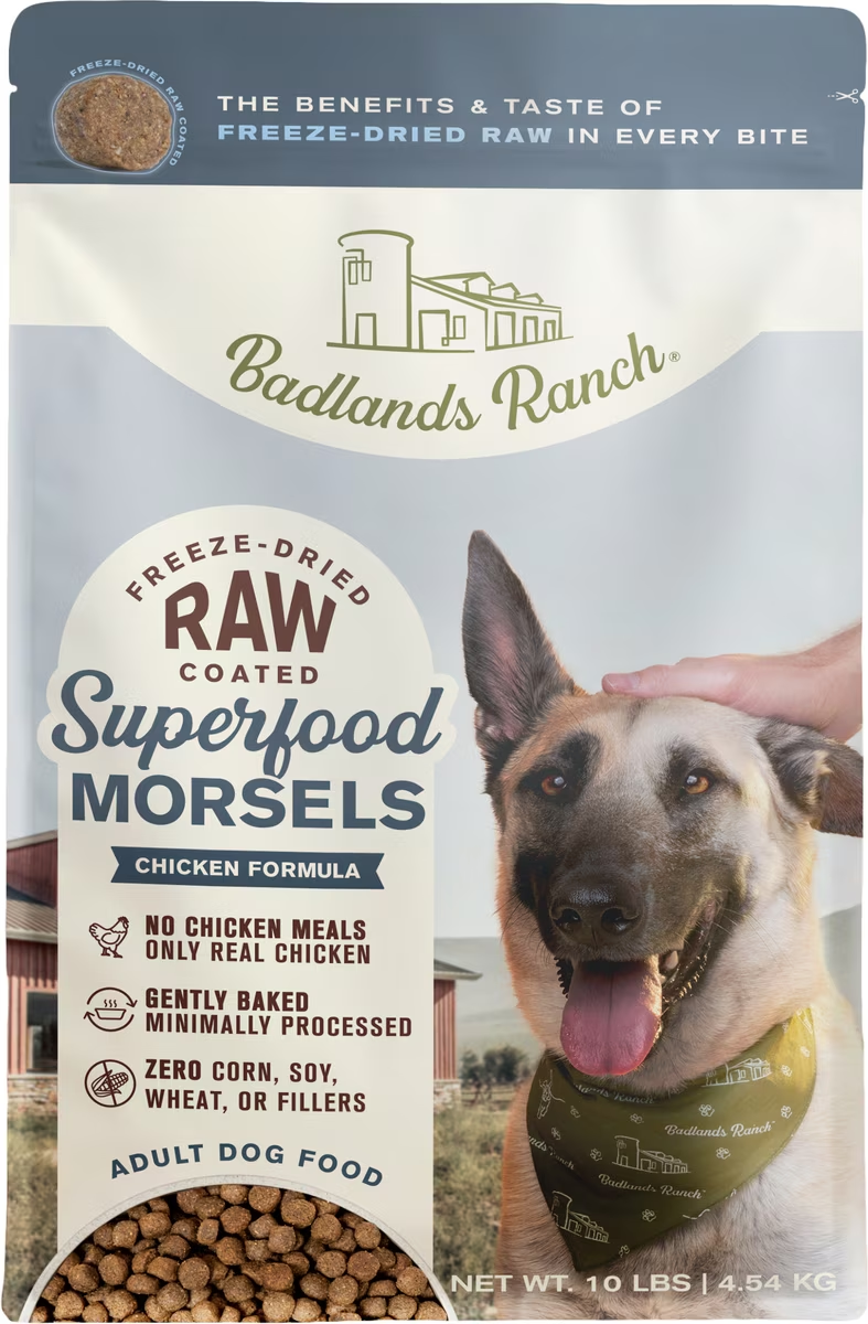 Badlands Ranch-Superfood Complete Raw Coated Morsels Chicken Dog Food