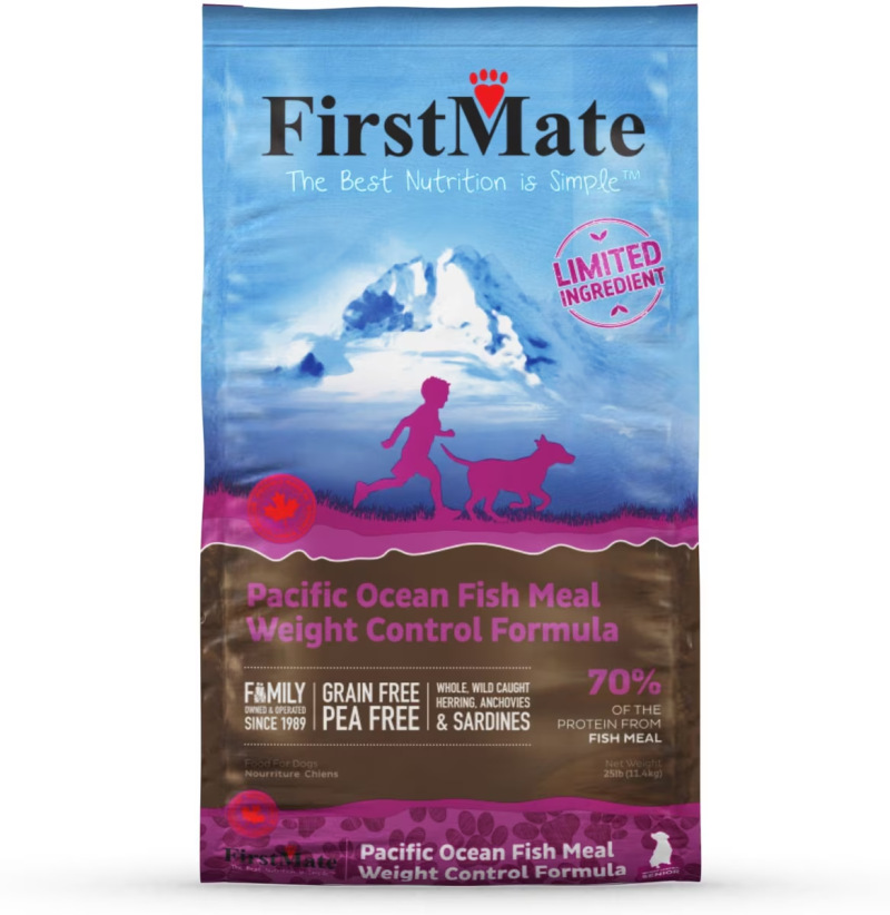 FirstMate-Limited Ingredient, Grain Free, Pacific Ocean Fish Meal Weight Control Dry Food for Dogs
