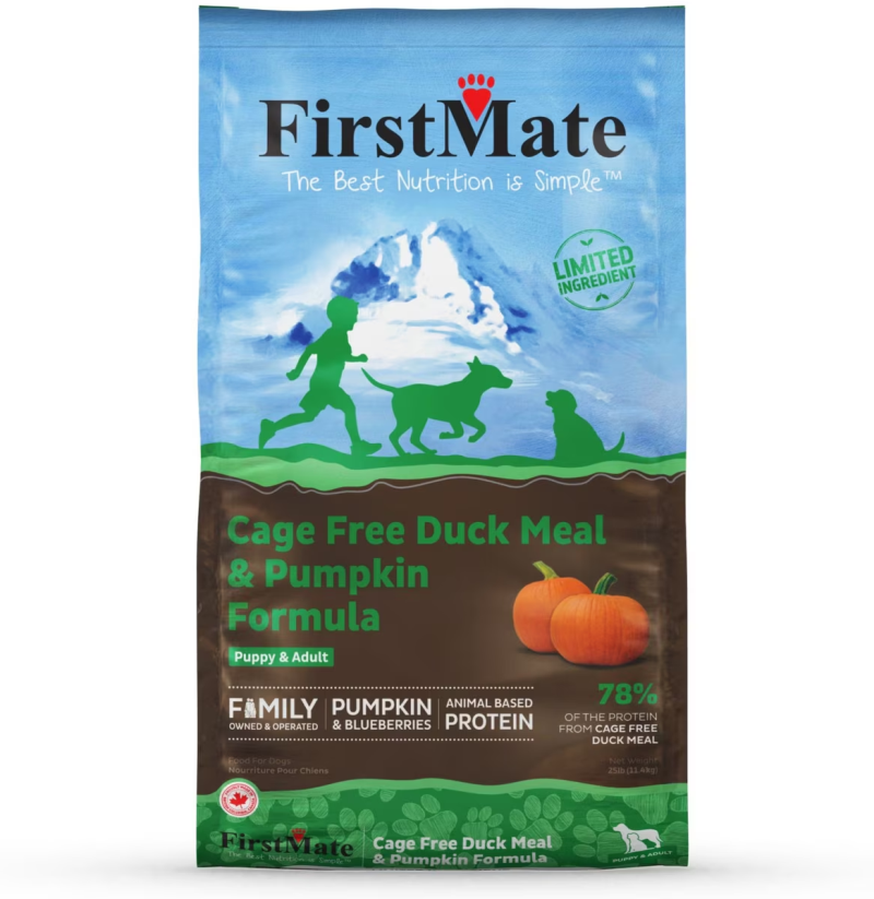 FirstMate-Limited Ingredient Cage Free Duck Meal & Pumpkin Grain Free Dry Dog Food