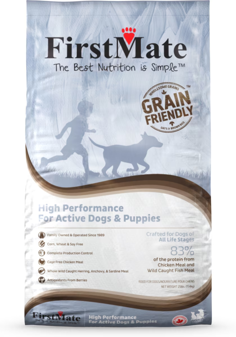 FirstMate-Grain Friendly High Performance Dry Dog Food for Active Dogs & Puppies