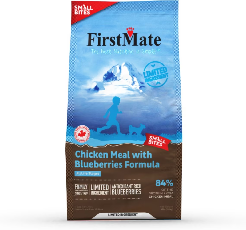 FirstMate-Limited Ingredient, Grain Free, Chicken Meal with Blueberries Small Bite Dry Food for Dogs