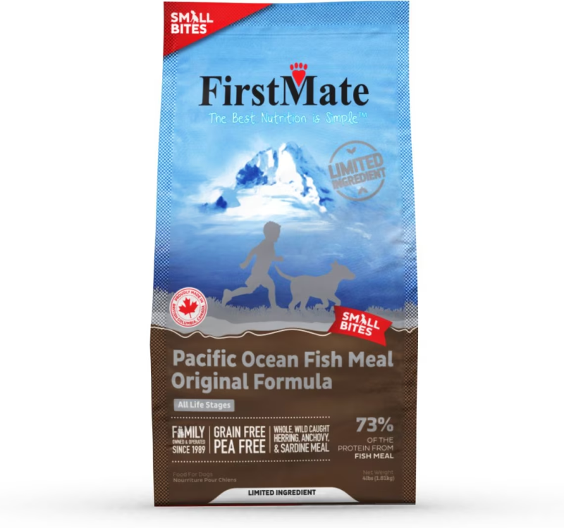 FirstMate-Limited Ingredient, Grain Free, Pacific Ocean Fish Meal Small Bite Dry Food for Dogs