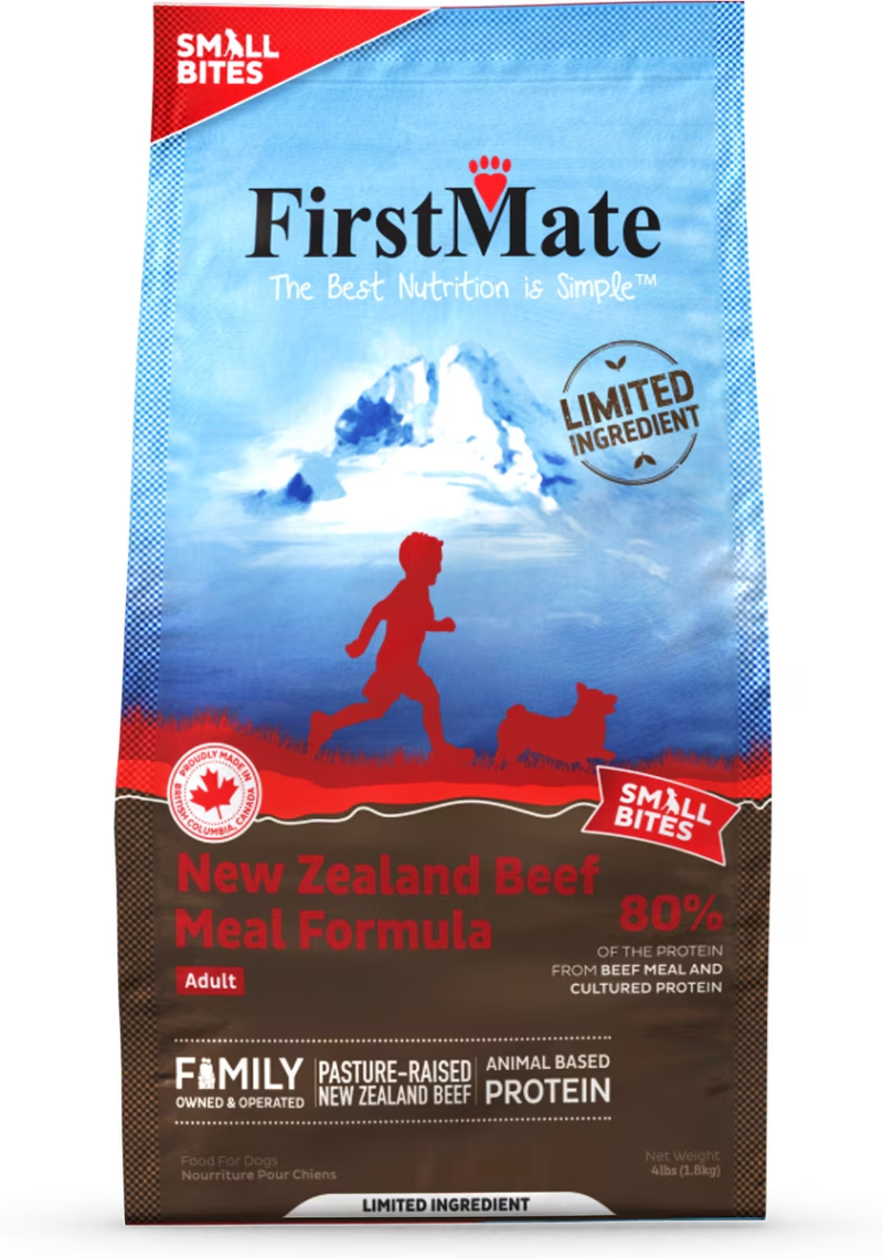 FirstMate-Limited Ingredient, Grain Free, New Zealand Beef Meal Small Bite Dry Food for Dogs