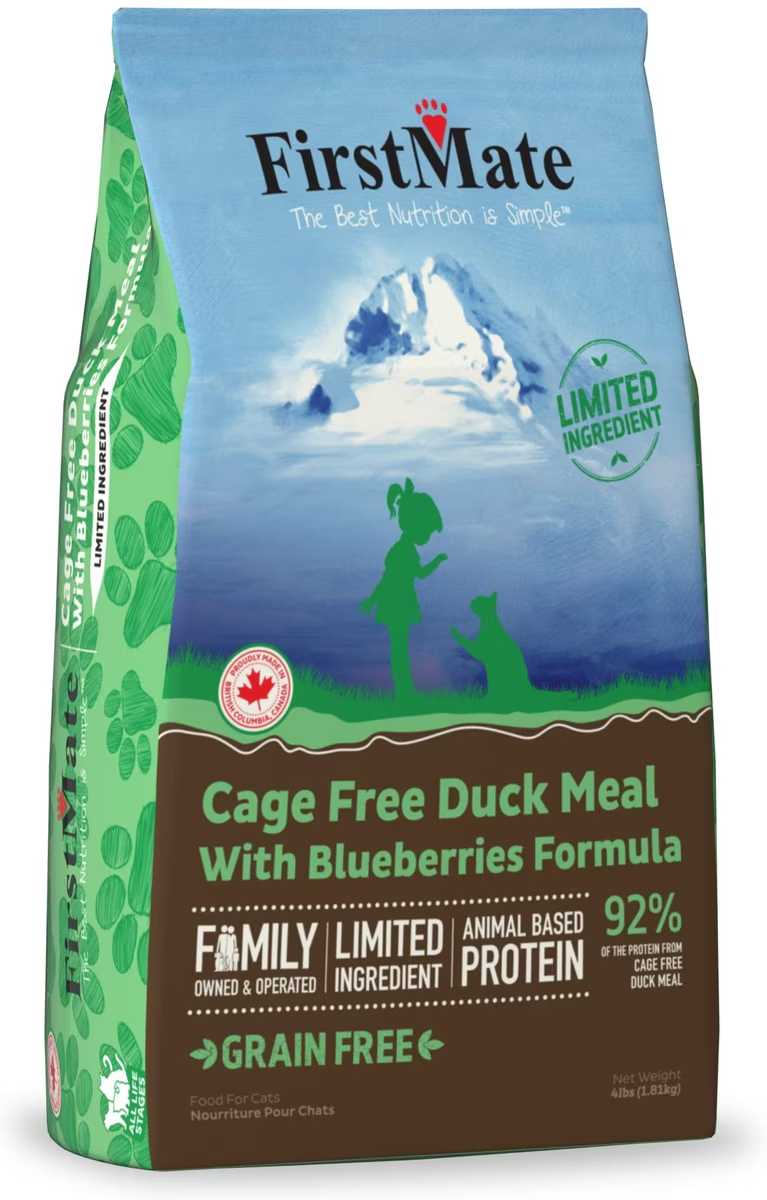FirstMate-Cage Free Duck Meal & Blueberries Formula for cats