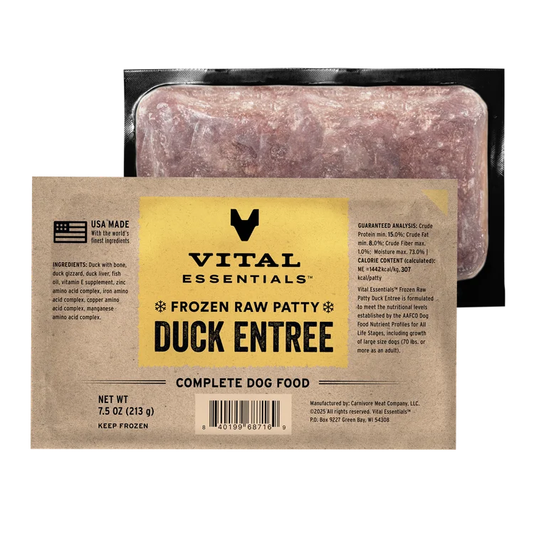 Vital Essentials-Frozen Raw Patties Grain-Free Duck Entree Dog Food