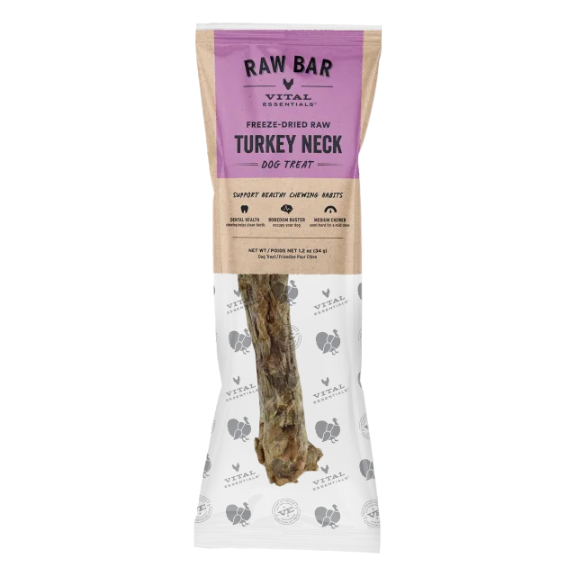 Vital Essentials-Raw Bar Freeze-Dried Turkey Neck Dog Treat