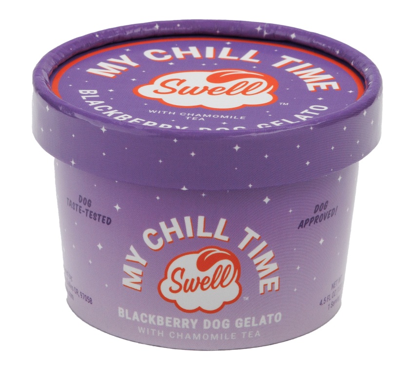 Swell-My Chill Time Blackberry with Chamomile Tea Frozen Gelato Treat for Dogs