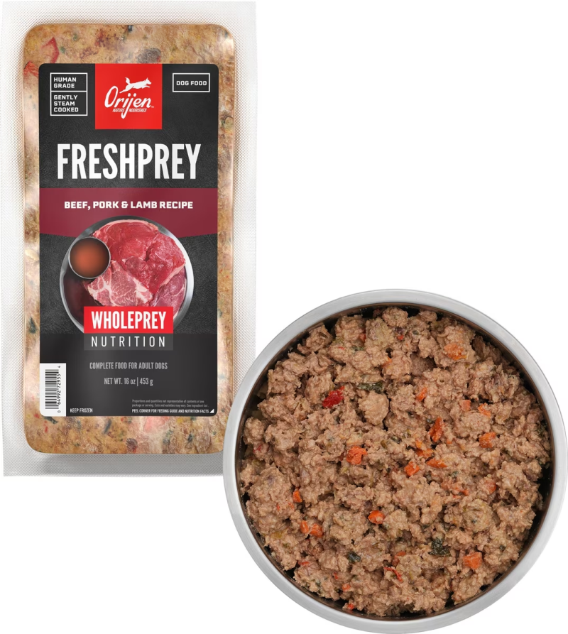 ORIJEN-FRESHPREY Beef, Pork & Lamb Recipe Frozen Food for Dogs