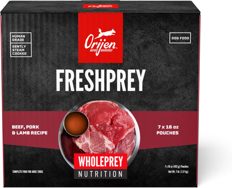 ORIJEN-FRESHPREY Beef, Pork & Lamb Recipe Frozen Food for Dogs