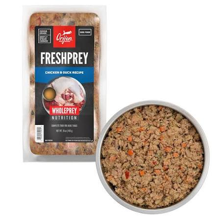 ORIJEN-FRESHPREY Chicken & Duck Recipe Frozen Food for Dogs