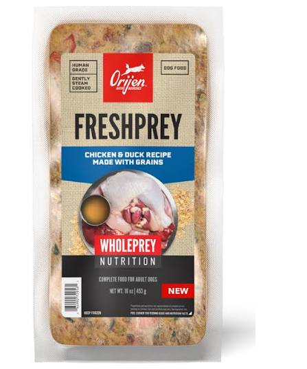 ORIJEN-FRESHPREY Chicken & Duck Recipe With Grains Frozen Food for Dogs