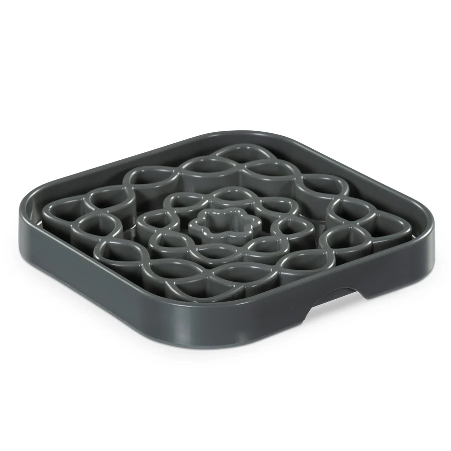 Messy Mutts-Interactive Square Slow Feeder for Dogs in Cool Grey