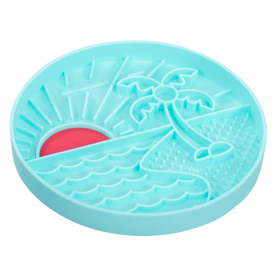Messy Mutts-Beach Scene Silicone Interactive Lick Bowl for Dogs