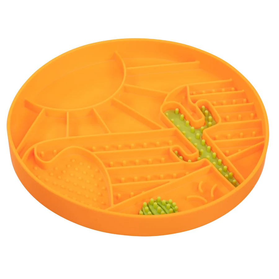 Messy Mutts-Desert Motif Silicone Interactive Lick Bowl for Dogs