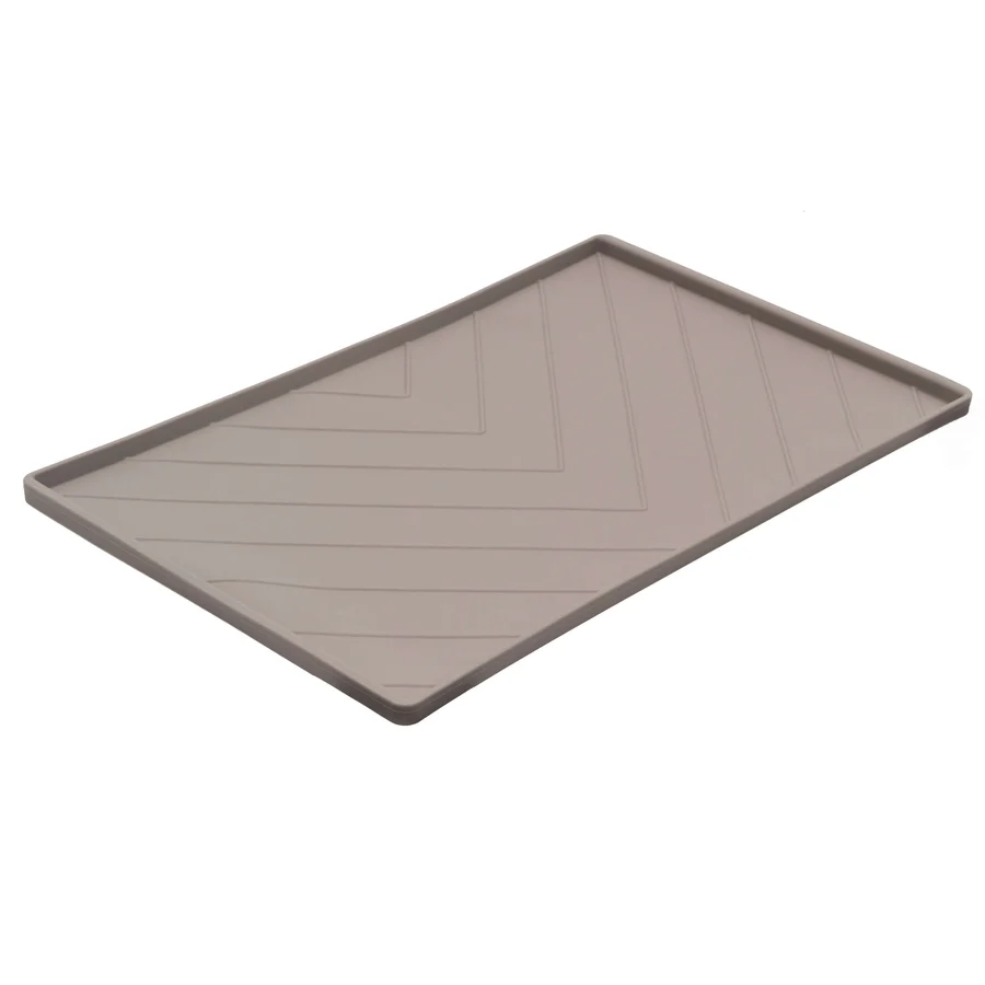 Messy Mutts-Silicone Bowl Mat With Raised Edge in Warm Grey