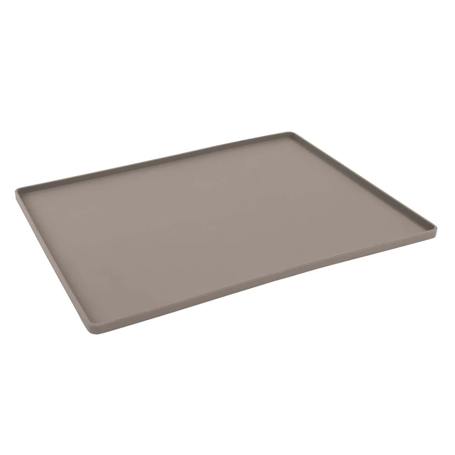 Messy Mutts-Silicone Bowl Mat With Raised Edge in Warm Grey