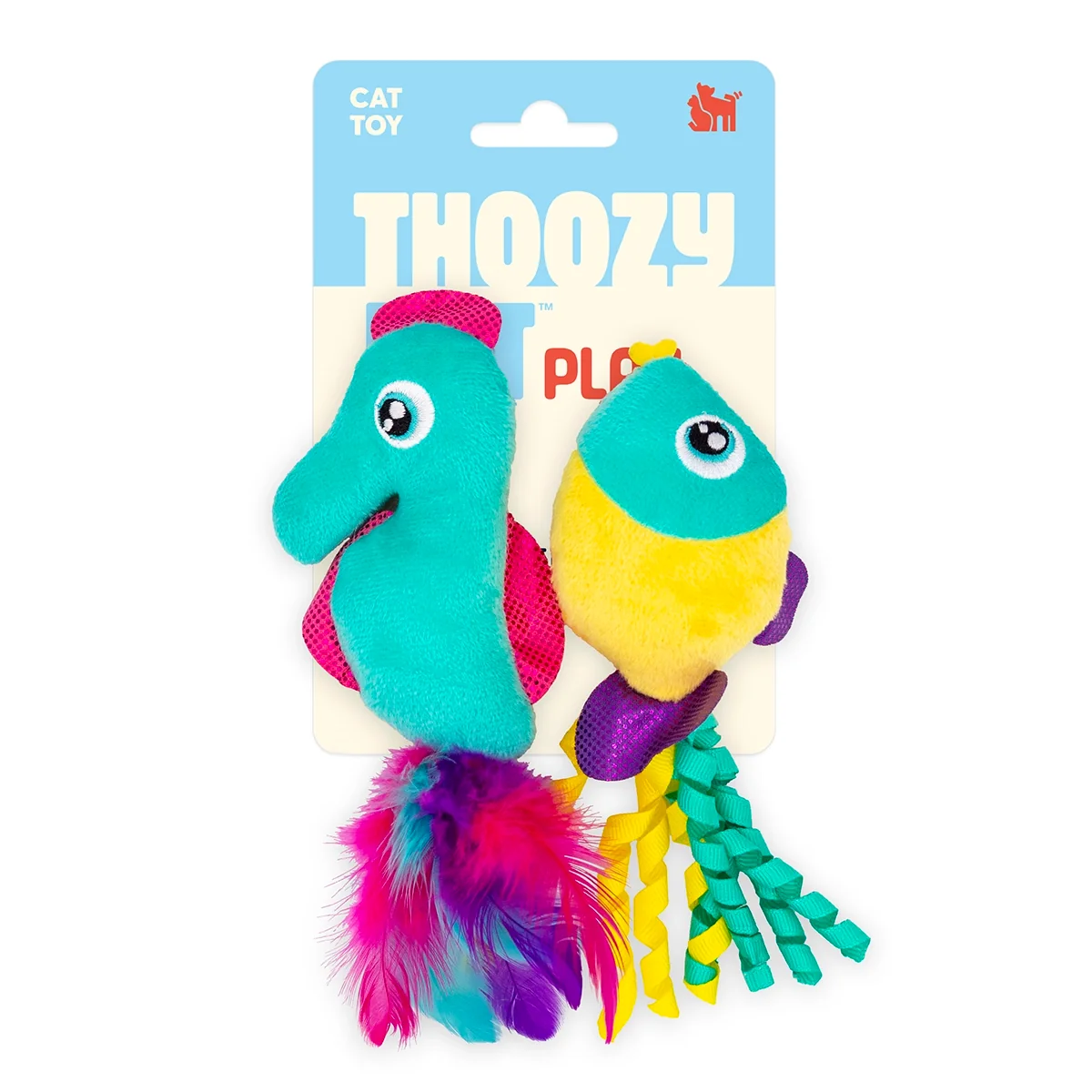 ThoozyPet-Fish & Sea Horse Cat Toy 2pk