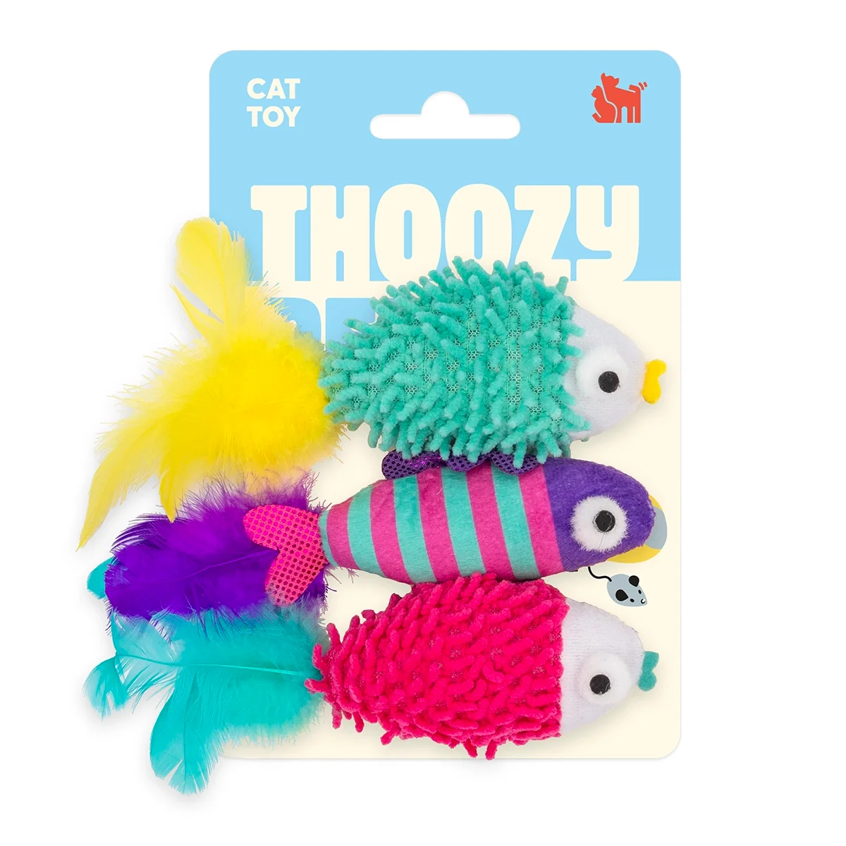 ThoozyPet-Sea Life Fish Cat Toy 3pk