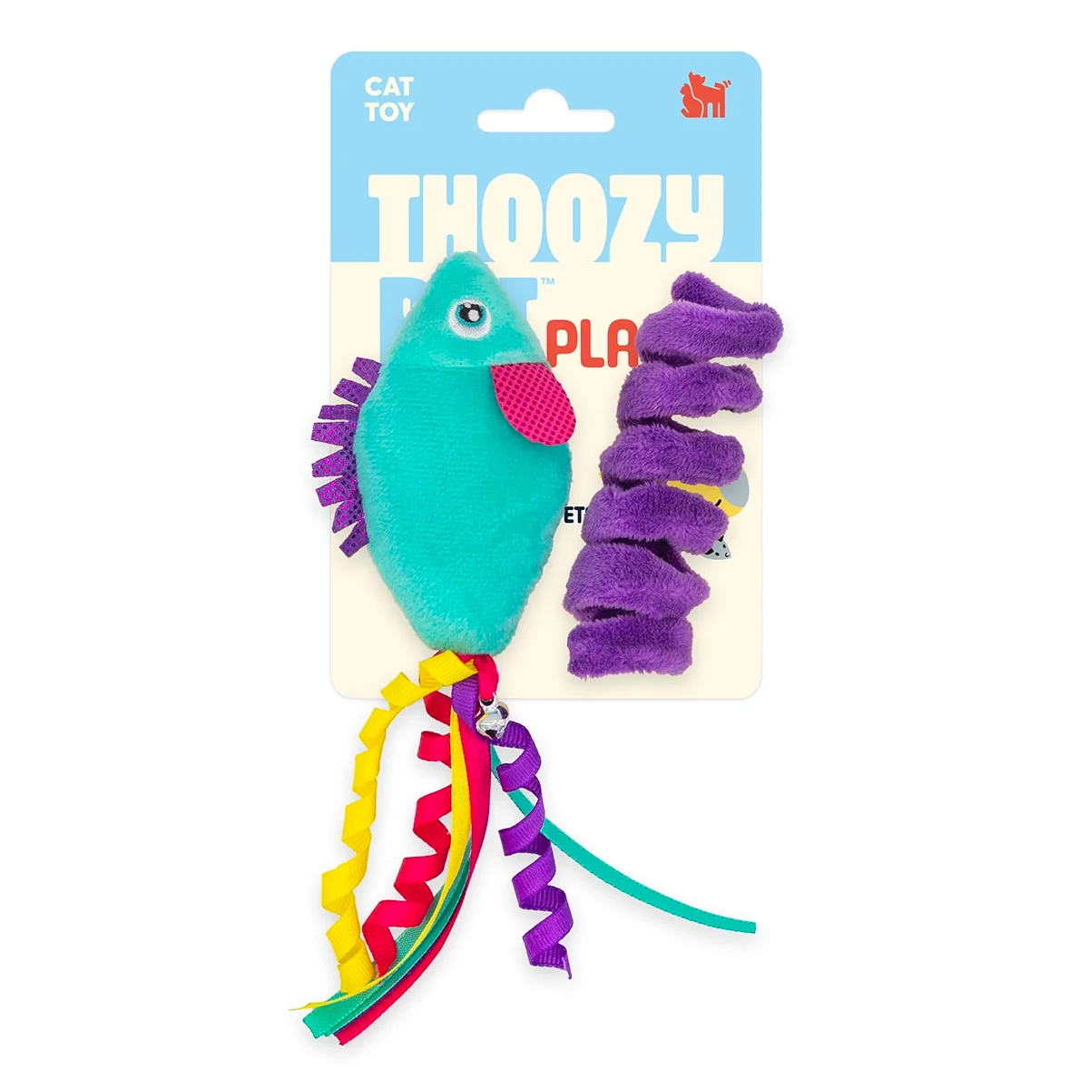 ThoozyPet-Fish & Felt Spiral Cat Toy 2pk