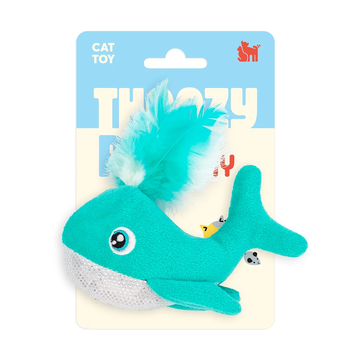 ThoozyPet-Whale with Feather Spout Cat Toy