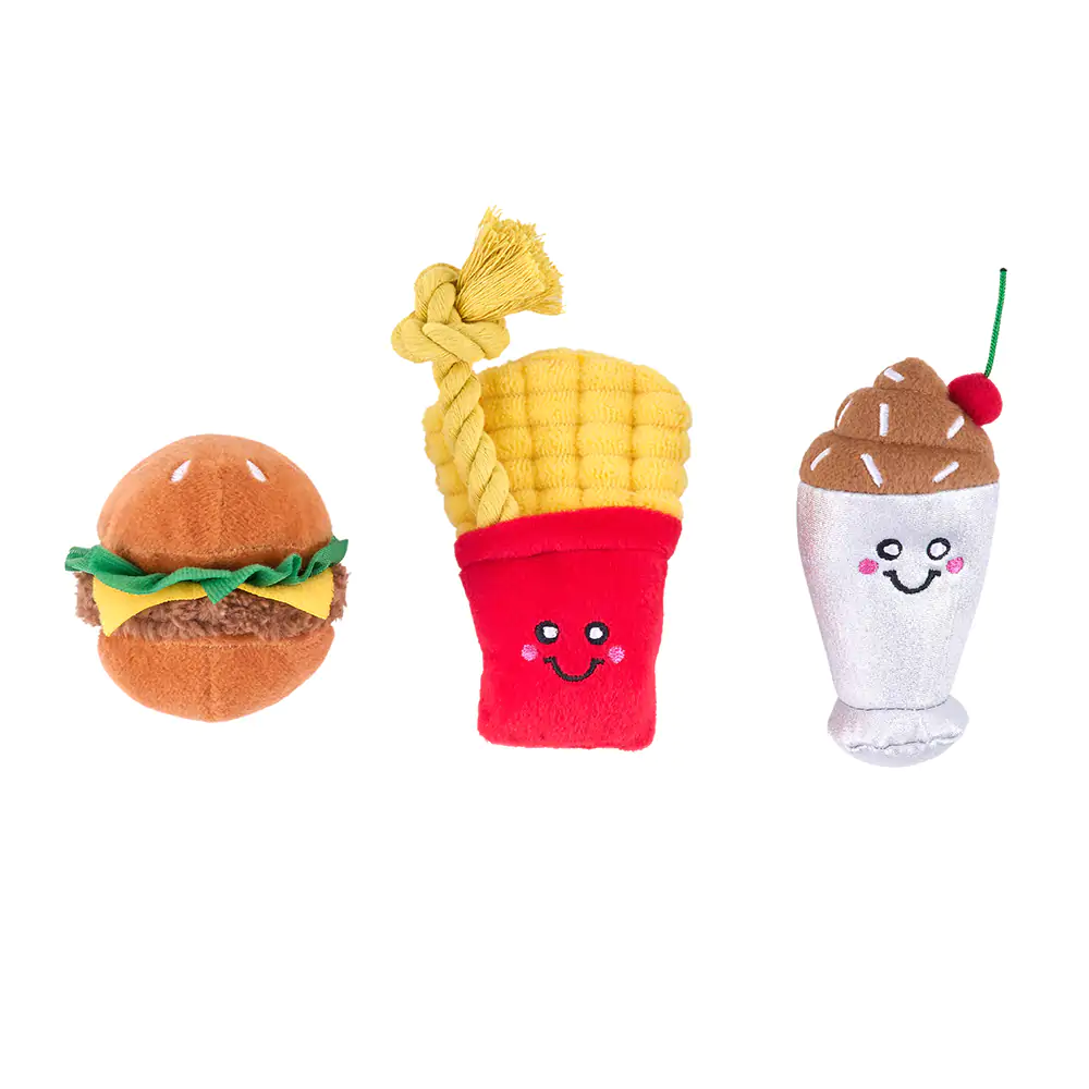 Zippy Paws-Fast Foods Miniz Plush Dog Toy