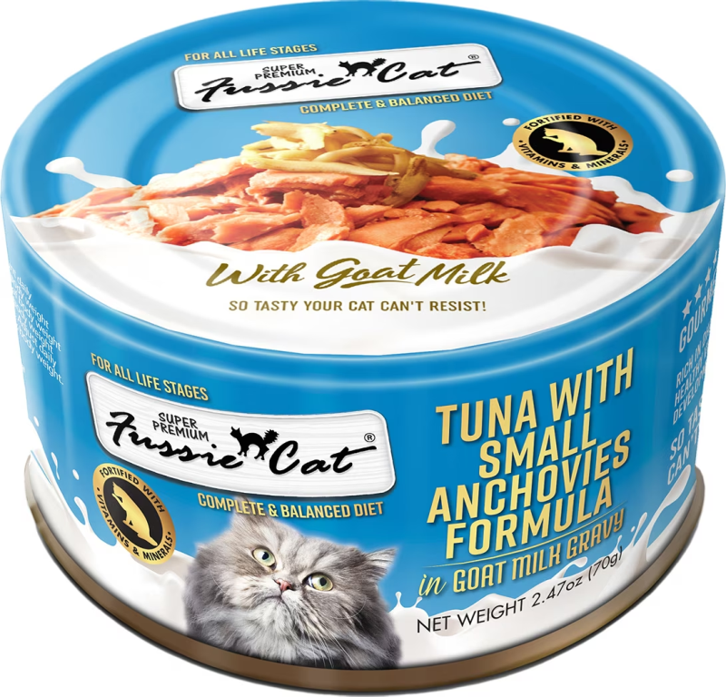 Fussie Cat-Tuna with Small Anchovies in Goat Milk Gravy Shredded Canned Cat Food