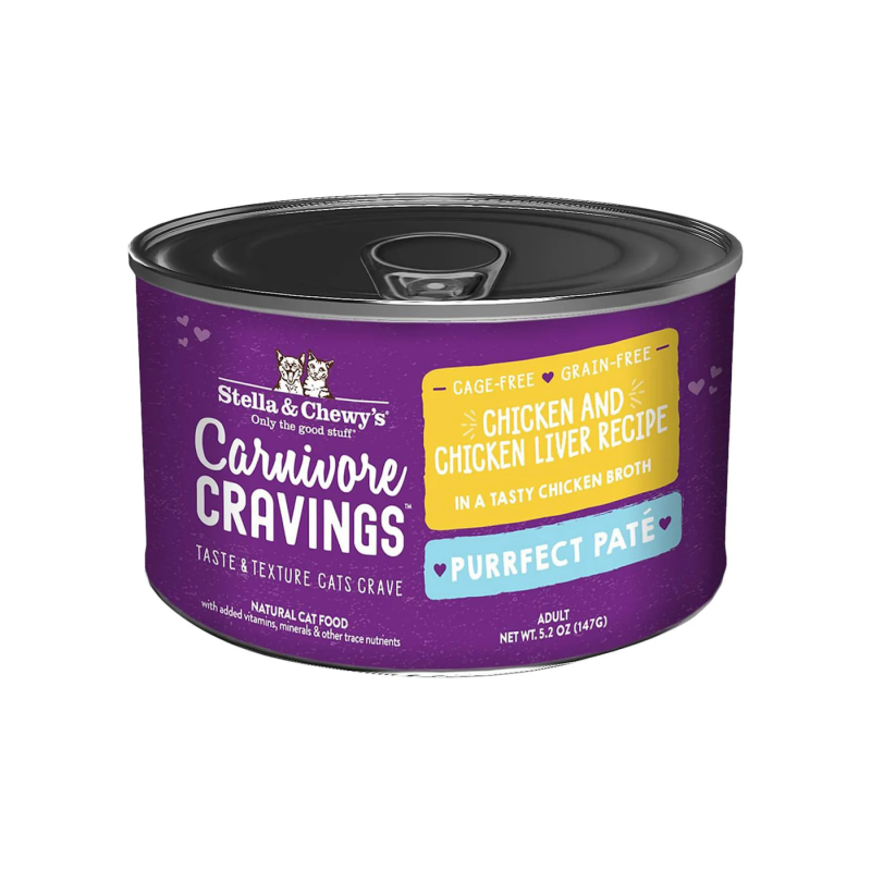 Stella & Chewy's-Carnivore Cravings Purrfect Pate Chicken & Chicken Liver Pate Recipe in Broth Wet Cat Food