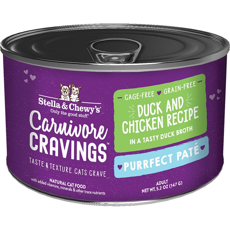 Stella & Chewy's-Carnivore Cravings Purrfect Pate Duck & Chicken Pate Recipe in Broth Wet Cat Food