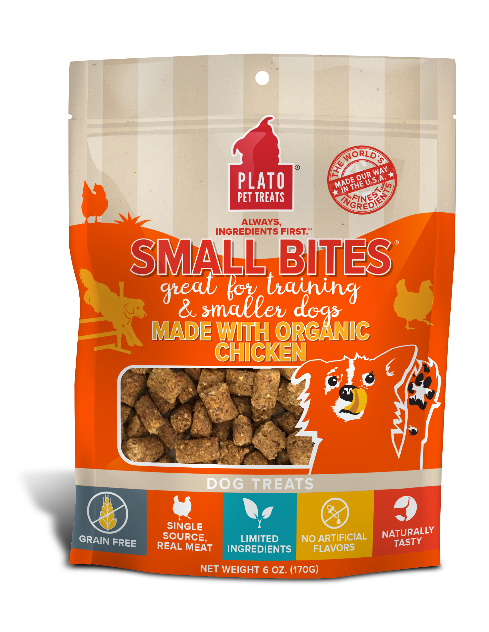 Plato-Small Bites Organic Chicken Dog Treats